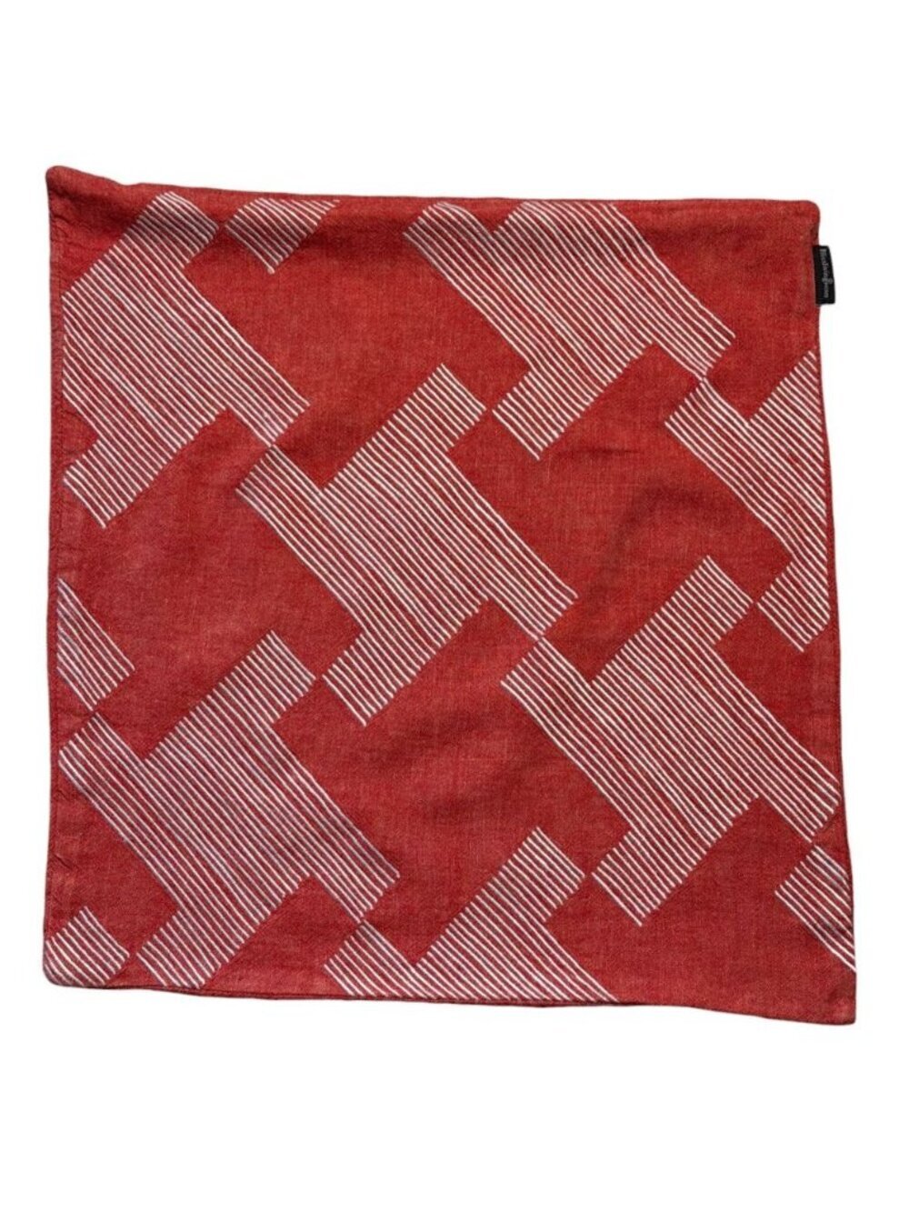 Blissliving Home Coral Linen Cotton Geometric Pillow Cover 18x18